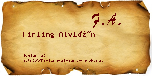 Firling Alvián névjegykártya